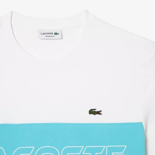 Lacoste T-Shirts> T-Shirt Mit Colourblock Weis / Blau Ri6