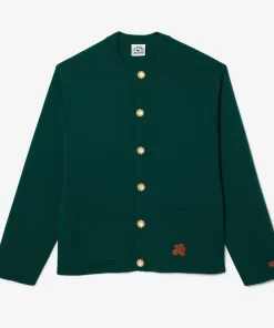 Lacoste Pullover> X Le Fleur Cardigan Mit Gesenkter Schulter Grun 3M2