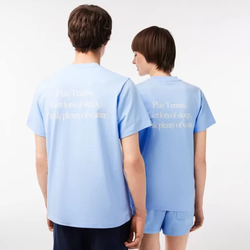 Lacoste T-Shirts> X Sporty & Rich Extraweites T-Shirt Pastellblau Hbp