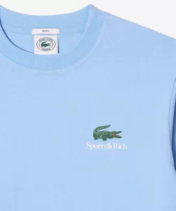 Lacoste T-Shirts> X Sporty & Rich Extraweites T-Shirt Pastellblau Hbp