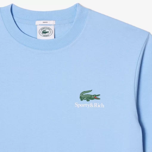 Lacoste T-Shirts> X Sporty & Rich Extraweites T-Shirt Pastellblau Hbp