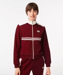 Lacoste Sweatshirts> X Sporty & Rich Streifen-Sweatshirt Burgunder / Weis 86A