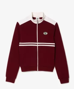 Lacoste Sweatshirts> X Sporty & Rich Streifen-Sweatshirt Burgunder / Weis 86A