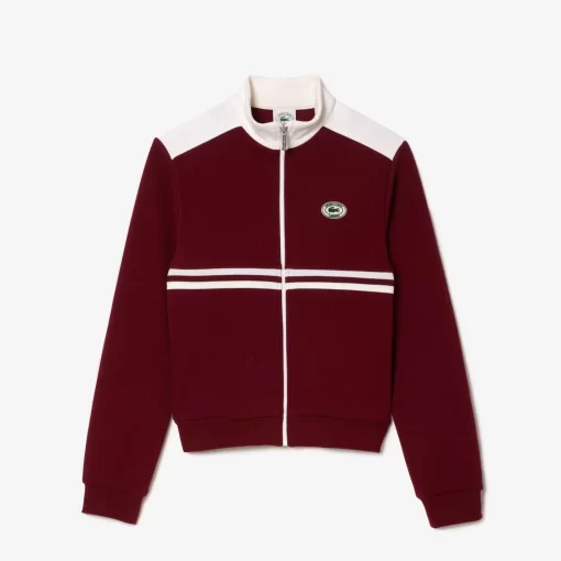 Lacoste Sweatshirts> X Sporty & Rich Streifen-Sweatshirt Burgunder / Weis 86A