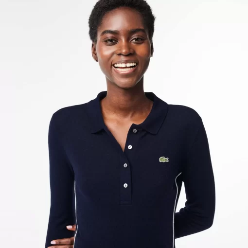 Lacoste Poloshirts>Langarmeliges Polohemd, In Frankreich Hergestellt Navy Blau 166