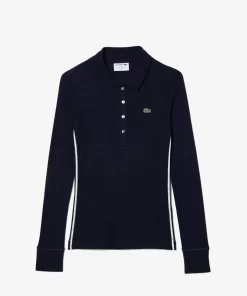 Lacoste Poloshirts>Langarmeliges Polohemd, In Frankreich Hergestellt Navy Blau 166