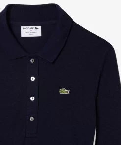 Lacoste Poloshirts>Langarmeliges Polohemd, In Frankreich Hergestellt Navy Blau 166