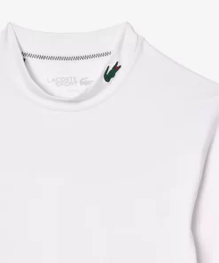 Lacoste Sportbekleidung>Langarmeliges Sport T-Shirt Aus Recycelten Fasern Weis 001