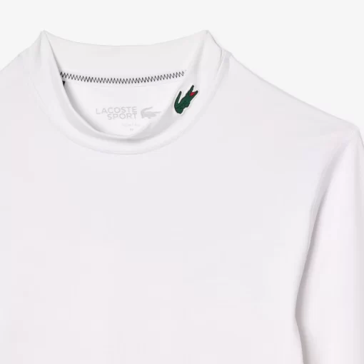 Lacoste Sportbekleidung>Langarmeliges Sport T-Shirt Aus Recycelten Fasern Weis 001