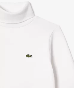 Lacoste Mädchenkleidung>Langarmeliges T-Shirt Aus Baumwolle Mit Rollkragen Weis 001