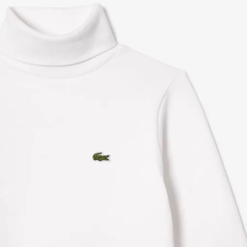 Lacoste Mädchenkleidung>Langarmeliges T-Shirt Aus Baumwolle Mit Rollkragen Weis 001