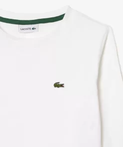 Lacoste Mädchenkleidung>Langarmeliges T-Shirt Aus Baumwolljersey Weis 001