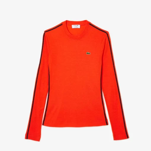 Lacoste T-Shirts>Langarmeliges T-Shirt, In Frankreich Hergestellt Orange Sji