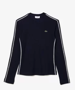 Lacoste T-Shirts>Langarmeliges T-Shirt, In Frankreich Hergestellt Navy Blau 166