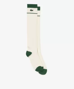 Lacoste Golf>Lange Golf-Socken Aus Jersey Weis / Grun X0N