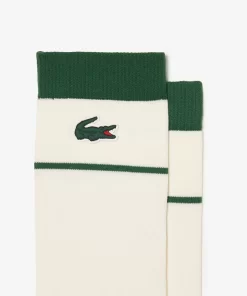 Lacoste Golf>Lange Golf-Socken Aus Jersey Weis / Grun X0N