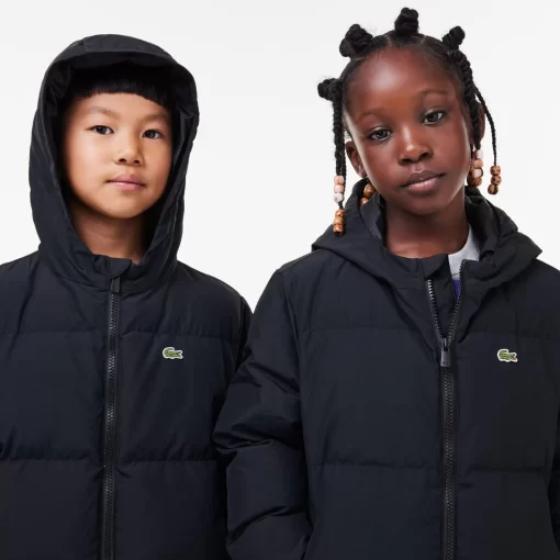 Lacoste Mädchenkleidung>Lange Recycelte Puffer-Jacke Schwarz 031