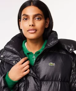 Lacoste Jacken & Mäntel>Lange, Weite Daunenjacke Mit Verstellbarem Bund Schwarz 031