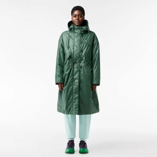 Lacoste Jacken & Mäntel>Langer, Wasserfester Parka Mit Kapuze Dunkelgrun Smi