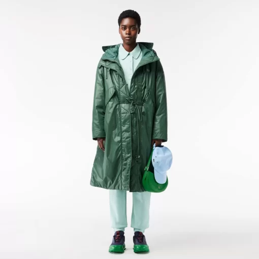 Lacoste Jacken & Mäntel>Langer, Wasserfester Parka Mit Kapuze Dunkelgrun Smi