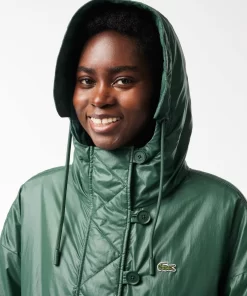 Lacoste Jacken & Mäntel>Langer, Wasserfester Parka Mit Kapuze Dunkelgrun Smi