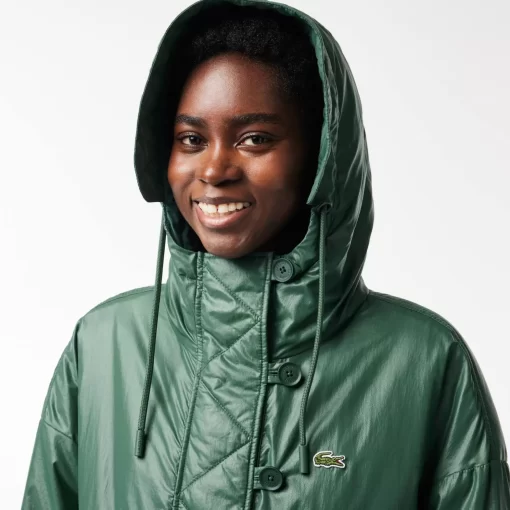 Lacoste Jacken & Mäntel>Langer, Wasserfester Parka Mit Kapuze Dunkelgrun Smi