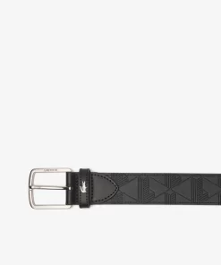 Lacoste Gürtel>LederGürtel Mit Monogramm-Pragung Black 000