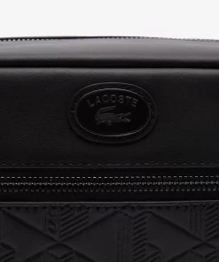 Lacoste Umhangetaschen & Gürteltaschen>Ledertasche Mit Monogramm-Aufdruck Black 000