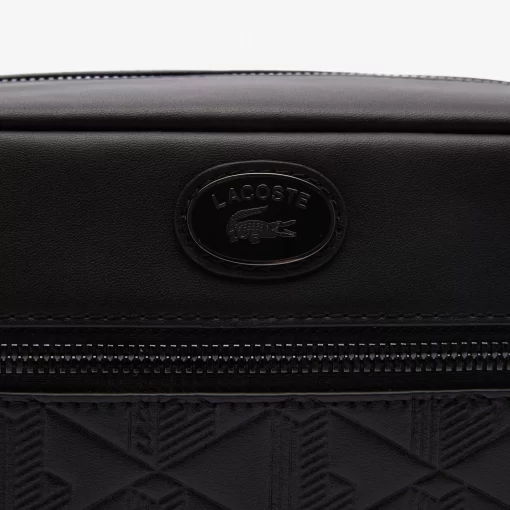 Lacoste Umhangetaschen & Gürteltaschen>Ledertasche Mit Monogramm-Aufdruck Black 000