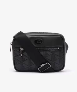 Lacoste Umhangetaschen & Gürteltaschen>Leder-Umhangetasche Mit Monogramm-Aufdruck Black 000