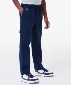 Lacoste Jungenkleidung>Leichte Cargohosen Aus Gabardine Navy Blau 166