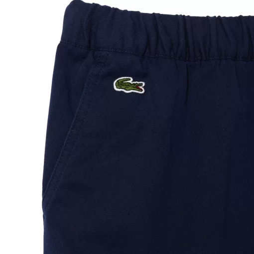 Lacoste Jungenkleidung>Leichte Cargohosen Aus Gabardine Navy Blau 166