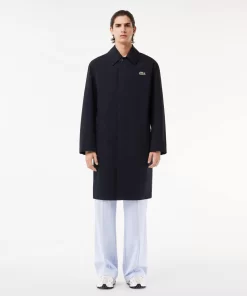 Lacoste Jacken & Mäntel>Leichter Wasserfester Trenchcoat Aus Baumwolltwill Navy Blau Hde