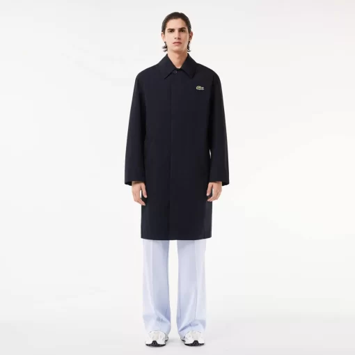 Lacoste Jacken & Mäntel>Leichter Wasserfester Trenchcoat Aus Baumwolltwill Navy Blau Hde