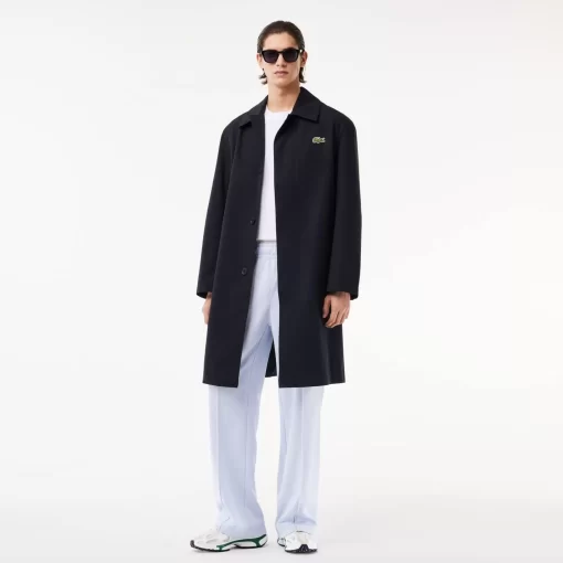 Lacoste Jacken & Mäntel>Leichter Wasserfester Trenchcoat Aus Baumwolltwill Navy Blau Hde