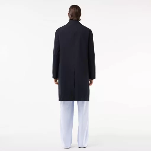 Lacoste Jacken & Mäntel>Leichter Wasserfester Trenchcoat Aus Baumwolltwill Navy Blau Hde