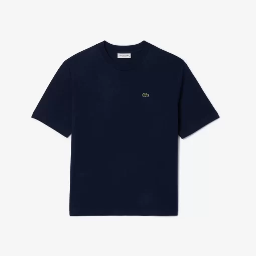 Lacoste T-Shirts>Leichtes T-Shirt Aus Baumwoll-Pima-Jersey. Navy Blau 166