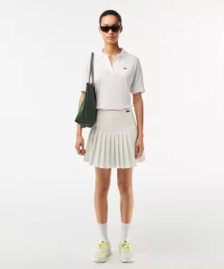 Lacoste Poloshirts>Loose Fit Damen Poloshirt Aus Geschmeidigem Pique Weis 001