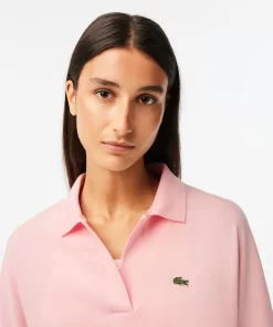 Lacoste Poloshirts>Loose Fit Damen Poloshirt Aus Geschmeidigem Pique Wasserlilie Rosa Kf9