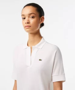 Lacoste Poloshirts>Loose Fit Damen Poloshirt Aus Geschmeidigem Pique Weis 001