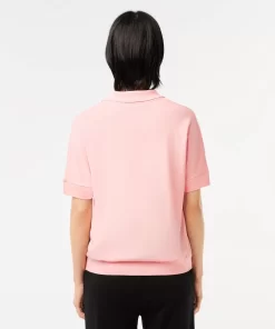 Lacoste Poloshirts>Loose Fit Damen Poloshirt Aus Geschmeidigem Pique Rosa Sfi