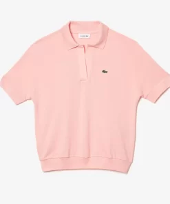 Lacoste Poloshirts>Loose Fit Damen Poloshirt Aus Geschmeidigem Pique Rosa Sfi