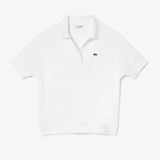 Lacoste Poloshirts>Loose Fit Damen Poloshirt Aus Geschmeidigem Pique Weis 001