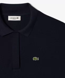 Lacoste Poloshirts>Loose Fit Damen Poloshirt Aus Geschmeidigem Pique Navy Blau 166