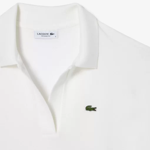 Lacoste Poloshirts>Loose Fit Damen Poloshirt Aus Geschmeidigem Pique Weis 001