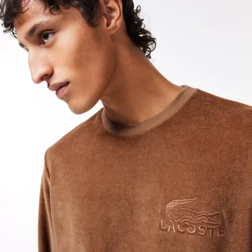 Lacoste Unterwäsche & Loungewear>Lounge-Sweatshirt Aus Baumwoll-Samt Braun Iz3