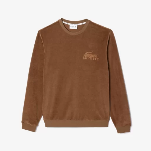 Lacoste Unterwäsche & Loungewear>Lounge-Sweatshirt Aus Baumwoll-Samt Braun Iz3