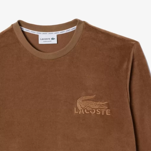 Lacoste Unterwäsche & Loungewear>Lounge-Sweatshirt Aus Baumwoll-Samt Braun Iz3