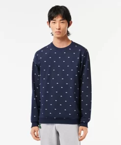 Lacoste Unterwäsche & Loungewear>Lounge-Sweatshirt Mit Kontrast-Aufdruck Navy Blau / Weis 525