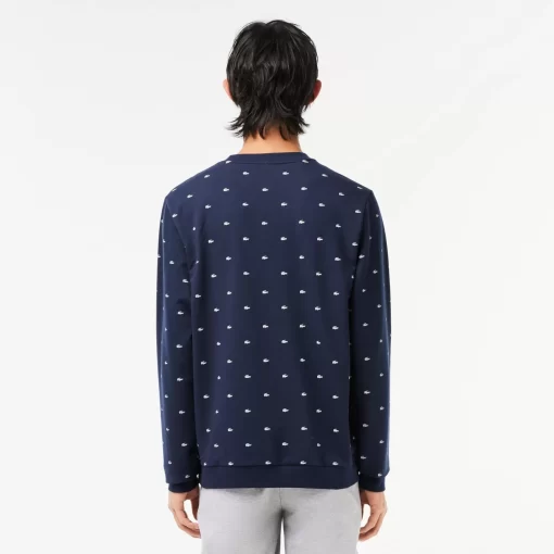 Lacoste Unterwäsche & Loungewear>Lounge-Sweatshirt Mit Kontrast-Aufdruck Navy Blau / Weis 525